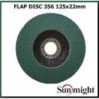 Тарельчатый лепестковый круг С656 125 х 22мм, зелёный,  P 40  арт.KF37104   SunMight KF37104