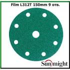 круг  SunMight  шлифовальный FILM L312T 150мм на липучке, 7 отв, зелёный, P 100  ( 100 / 800 ) 52007