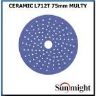 круг шлифовальный SUNMIGHT CERAMIC L712T 75 мм на липучке с мультипылеотводом P180 76310