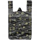 Пакет черный майка ПНД  Звезды  32+16 х 60 см 17 мкм 50шт 9600803