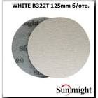 круг  SunMight  шлифовальный  БЕЛЁСЫЙ, В322Т  d=125мм, на липучке, без отв,  Р180 104510