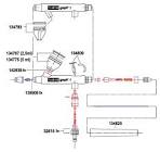 набор  SATA  из 5-и  15мл. стеклянных бачков и крышки со  шлангом 33092