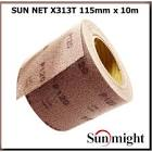 шлифовальный материал   SunMight  SUN NET X313T в рулонах 115мм х 10м на липучке, сетка,  P 120  (1 / 8 ) 82708