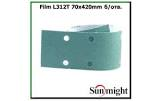 полоска  SunMight  шлифовальная L312TV 70х198 мм. на липучке 8 отв, зелёная, P100 56407